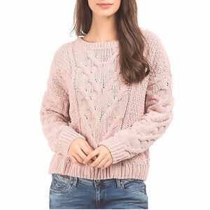 Aeropostale Light Pink Cable Knit Sweater